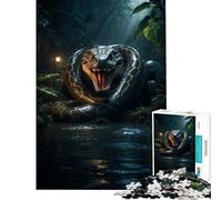 Puzzle per ragazzi da 1000 pezzi serpente gigante verde smeraldo sfida per l'intelligenza giocattolo avvincente gioco per famiglie antistress regalo divertente (dimensioni 38x52cm)