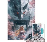 Puzzle per ragazzi da 1000 pezzi "Sguardo del drago" e "Fiori di ciliegio" Puzzle per adulti ideale per passare il tempo durante le vacanze una sfida educativa per tutta e per serate di gioco