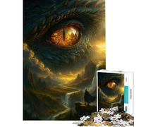 Puzzle per ragazzi da 1000 pezzi Sguardo del drago su un paesaggio fantastico ideale per compleanno decorazione natalizia da parete gioco rompicapo per ragazzi dai 14 anni in su (38x26cm)