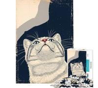 Puzzle per ragazzi da 1000 pezzi - Sguardo verso l'alto - La prospettiva di un gatto - Per compleanno Natale - Migliora la memoria - Giocattolo - Decorazione da parete - Adatto