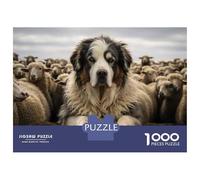 Puzzle Per Ragazzi Da 1000 Pezzi Sheepdog with Sheep in Background Puzzle Per Ragazzi Gioco Pratico Sfida Difficile Regali Unici Per Compleanno E Natale 70x50cm/1000pcs