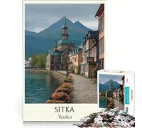 Puzzle per ragazzi da 1000 pezzi, Sitka, Alaska, gioco divertente, allena la mente e la mano, adatto come decorazione da scrivania 38x26cm