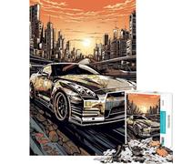 Puzzle per ragazzi da 1000 pezzi skyline della città GTR R Attività divertenti da fare in casa decorazione artistica giochi educativi adatti a persone dai 14 anni in su (38x52cm)