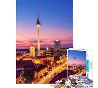 Puzzle per ragazzi da 1000 pezzi Skyline di Berlino di notte Gioco rilassante giocattolo avvincente per coltivare la pazienza Regalo di compleanno per divertimento in famiglia (dimensioni 75x50cm)