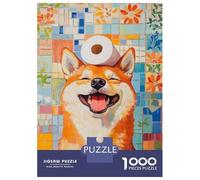 Puzzle Per Ragazzi Da 1000 Pezzi Smiling Shiba Inu with Toilet Paper Puzzle Giochi Rilassanti Difficili Divertenti Attività A Casa, 38x26cm/1000pcs
