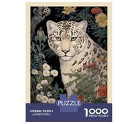 Puzzle Per Ragazzi Da 1000 Pezzi Snow Leopard William Morris Floral Puzzle Per Adulti Giocattolo Decorazione Da Parete Un'opera D'arte Regali Unici Per Compleanno E Natale 70x50cm/1000pcs