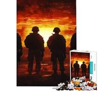 Puzzle per ragazzi da 1000 pezzi "Soldati al tramonto" - Gioco interattivo educativo e stimolante - Ottimo regalo per chi ama i giochi di analisi e logica (Dimensioni 38x26cm)