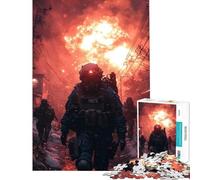 Puzzle per ragazzi da 1000 pezzi Soldati in una città post-apocalittica Giocattolo educativo per l'apprendimento gioco pratico di analisi e logica Idee regalo (Dimensioni 38x26cm)