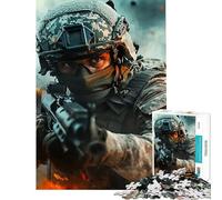 Puzzle per ragazzi da 1000 pezzi soldato in combattimento Puzzle per adulti gioco pratico sfida impegnativa divertimento da fare a casa (dimensioni 50x75cm)
