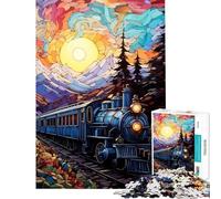 Puzzle per ragazzi da 1000 pezzi SOLE E TRENO Divertimento a casa attività per passare il tempo in casa durante le vacanze giochi divertenti per ragazzi dai 14 anni in su (50x75cm)