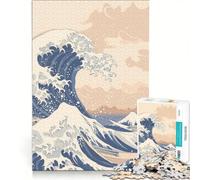 Puzzle per ragazzi da 1000 pezzi "Sotto le onde di Kanagawa" gioco rilassante difficile e stimolante ogni pezzo è unico 50x75cm