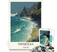 Puzzle per ragazzi da 1000 pezzi, Spiaggia di sabbia verde di Papakōlea, gioco rilassante, analisi e logica, per migliorare l'amore tra le coppie 50x75cm