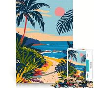 Puzzle per ragazzi da 1000 pezzi, spiaggia tropicale al tramonto, bordo perfetto, divertente gioco di logica, regalo, accogliente e divertente, decorazione natalizia da parete (38x52cm)