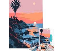 Puzzle per ragazzi da 1000 pezzi spiaggia tropicale California giocattolo educativo gioco per tutta la famiglia regalo per donne e uomini (dimensioni 38x52cm)