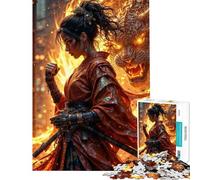Puzzle per ragazzi da 1000 pezzi Spirito del Fuoco Samurai puzzle per adulti giocattolo decorativo da parete divertente e spiritoso ideale per attività a casa (dimensioni 50x75cm)