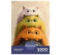 Puzzle Per Ragazzi Da 1000 Pezzi Stacked Fluffy Cats Digital Art Puzzle Per Adulti Giochi Per Famiglie Decorazione Da Parete Regali Di Compleanno E Unici 52x38cm/1000pcs
