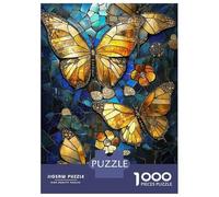 Puzzle Per Ragazzi Da 1000 Pezzi Stained Glass Butterflies Puzzle Per Ragazzi Gioco Pratico Sfida Difficile Regali Unici Per Compleanno E Natale 52x38cm/1000pcs