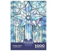 Puzzle Per Ragazzi Da 1000 Pezzi Stained Glass Ice Sword And Star Puzzle Per Ragazzi Gioco Pratico Sfida Difficile Regali Unici Per Compleanno E Natale 52x38cm/1000pcs