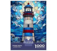 Puzzle Per Ragazzi Da 1000 Pezzi Stained Glass Lighthouse Puzzle Per Adulti Gioco Pratico Per Divertimento in Famiglia Attività Divertenti A Casa, 52x38cm/1000pcs