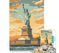 Puzzle per ragazzi da 1000 pezzi Statua della Libertà al tramonto giocattolo educativo per divertimento in famiglia per rafforzare l'amore tra le coppie 38x52cm