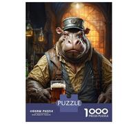 Puzzle Per Ragazzi Da 1000 Pezzi Steampunk Craft Beer Hippo Puzzle Gioco Pratico Per Divertimento in Famiglia Regali Unici Per Compleanno E Natale 52x38cm/1000pcs