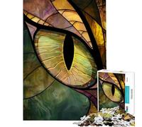 Puzzle per ragazzi da 1000 pezzi stile retrò con occhi in vetro dorato divertente attività da fare in casa giochi divertenti per la decorazione della casa per ragazzi dai 14 anni in su (50x75cm)