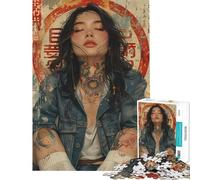 Puzzle per ragazzi da 1000 pezzi stile retrò giapponese puzzle di bellezza per adulti giochi per famiglie sfida impegnativa attività divertenti da fare a casa (dimensioni 38x52cm)