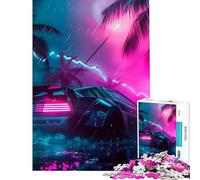 Puzzle per ragazzi da 1000 pezzi stile retrò synthwave Lamborghini sfida educativa decorazione per la casa gioco educativo per ragazzi dai 14 anni in su 38x26cm