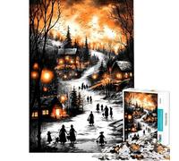 Puzzle per ragazzi da 1000 pezzi stile vintage invernale gioco interattivo per ragazzi decorazione da parete difficile e stimolante (dimensioni 50x75cm)