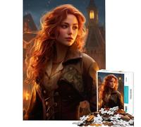 Puzzle per ragazzi da 1000 pezzi stile vittoriano steampunk con protagonista una ragazza dai capelli rossi Gioco rilassante stimolante per la mente ideale come regalo di compleanno o come opera d'arte