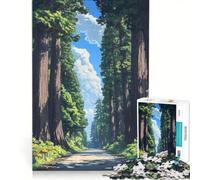 Puzzle per ragazzi da 1000 pezzi: Strada giapponese nella foresta per Nikko, giochi rilassanti, sfida impegnativa, collezione d'artista, belle arti 50x75cm