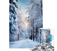 Puzzle per ragazzi da 1000 pezzi strada nella foresta innevata difficile e stimolante regalo di compleanno gioco educativo per ragazzi dai 14 anni in su (38x52cm)