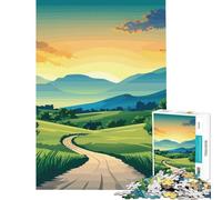 Puzzle per ragazzi da 1000 pezzi strada tortuosa tra le colline Aiuta ad allenare la mente antistress gioco rompicapo per ragazzi dai 14 anni in su (38x52cm)