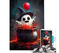 Puzzle per ragazzi da 1000 pezzi: Strega fantasma nel calderone Un gioco pratico divertente e umoristico ideale come regalo antistress (dimensioni 38x52cm)