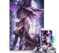Puzzle per ragazzi da 1000 pezzi Strega Viola Anime Fantasy Giocattolo Antistress Sfida Difficile Rafforza l'Amore tra le Coppie 38x26cm
