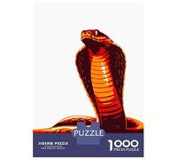 Puzzle Per Ragazzi Da 1000 Pezzi Stylized Cobra Illustration on White Background Puzzle Per Adulti Giochi Divertenti Un'opera D'arte Regali Di Compleanno E Unici 52x38cm/1000pcs
