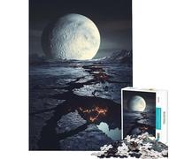 Puzzle per ragazzi da 1000 pezzi superficie planetaria screpolata con luna impegnativo da completare difficile giocattolo decorativo per la casa per ragazzi dai 14 anni in su (50x75cm)