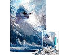 Puzzle per ragazzi da 1000 pezzi "Sussurri del gufo d'inverno" Puzzle fai da te Giocattolo Regalo di compleanno Regali unici e originali (Dimensioni 38x52cm)