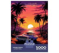 Puzzle Per Ragazzi Da 1000 Pezzi Synthwave Retro Car Sunset Puzzle Antistress Giocattoli Difficili Regali Di Compleanno E Unici 70x50cm/1000pcs