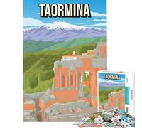 Puzzle per ragazzi da 1000 pezzi Taormina Italia Sicilia poster di viaggio gioco per famiglie giocattolo educativo regalo per donne uomini e tutta la famiglia (dimensioni 38x26cm)
