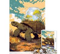 Puzzle per ragazzi da 1000 pezzi tartaruga con barattolo ecosistema gioco educativo ideale per passare il tempo durante le vacanze con poster abbinato e foglio di curiosità (50x75cm)