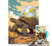 Puzzle per ragazzi da 1000 pezzi: tartaruga con ecosistema in barattolo gioco interattivo ideale per passare il tempo durante le vacanze con poster e foglio di curiosità abbinati 50x75cm