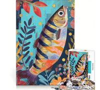 Puzzle per ragazzi da 1000 pezzi tecnica mista sardina gioco pratico attività divertenti da fare a casa con poster e foglio di curiosità abbinati 50x75cm