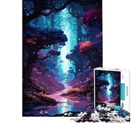 Puzzle per ragazzi da 1000 pezzi tema anime foresta oscura fiume gioco educativo sfida giocattolo idee regalo gara di velocità manuale (dimensioni 75x50cm)