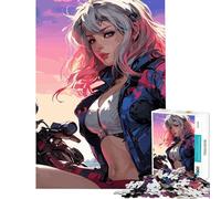 Puzzle per ragazzi da 1000 pezzi tema anime Miami Biker sfida educativa decorazione per la casa gioco educativo per ragazzi dai 14 anni in su (38x52cm)
