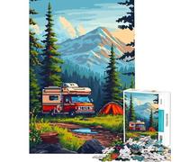 Puzzle per ragazzi da 1000 pezzi tema campeggio in Alaska pixel art sfida per l'intelligenza giocattolo avvincente gioco per famiglie antistress regalo divertente (dimensioni 50x75cm)