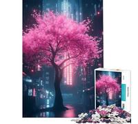 Puzzle per ragazzi da 1000 pezzi tema cyberpunk fiori di ciliegio Giappone Divertimento a casa attività per passare il tempo in casa giochi divertenti per le vacanze per ragazzi dai 14 anni in su