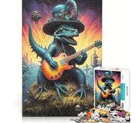 Puzzle per ragazzi da 1000 pezzi, tema dinosauri biopunk, serenate, giochi rilassanti, attività per famiglie, con poster abbinato e foglio di curiosità 38x26cm