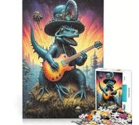 Puzzle per ragazzi da 1000 pezzi, tema dinosauri biopunk, serenate, giochi rilassanti, attività per famiglie, con poster abbinato e foglio di curiosità 38x52cm