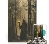 Puzzle per ragazzi da 1000 pezzi tema druido della foresta vittoriana gioco educativo decorazione perfetta collezione d'artista belle arti 38x52cm